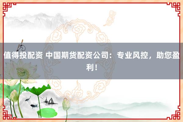 值得投配资 中国期货配资公司：专业风控，助您盈利！