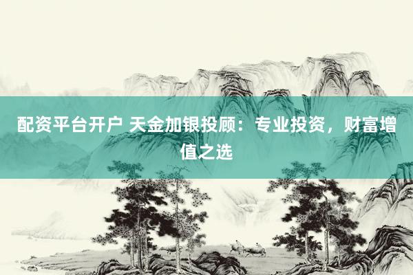 配资平台开户 天金加银投顾：专业投资，财富增值之选
