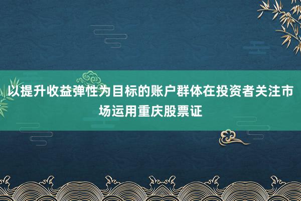 以提升收益弹性为目标的账户群体在投资者关注市场运用重庆股票证