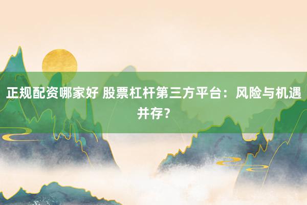正规配资哪家好 股票杠杆第三方平台：风险与机遇并存？