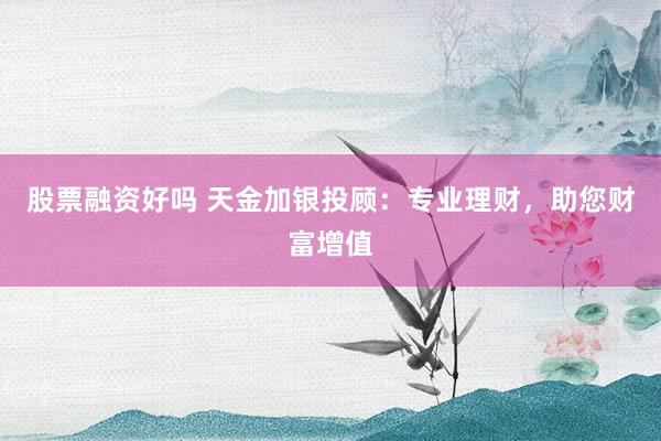 股票融资好吗 天金加银投顾：专业理财，助您财富增值